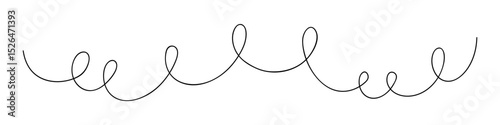 Squiggle and swirl hand drawn line vector element