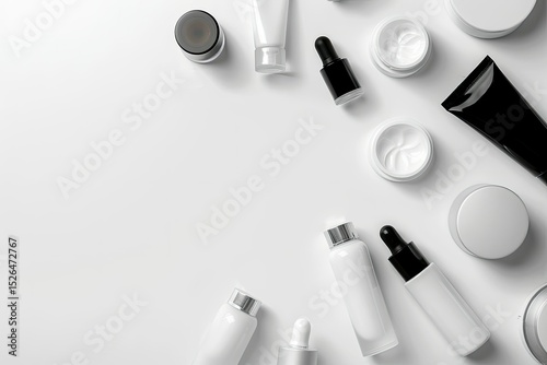 High Detail Picture of Closeup of Beauty Products Against White Background