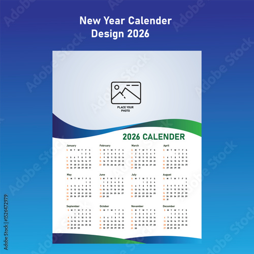 New Calender design 2026 design template calender desk wall calender12 month