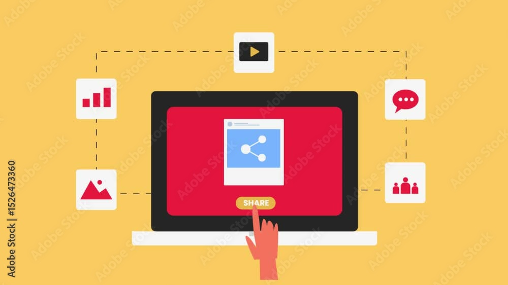 Content distribution on a single click, sharing marketing assets across digital platform.