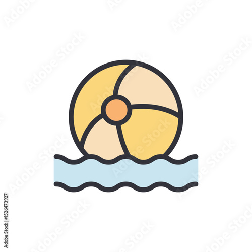 Colorful Beach Ball Floating Peacefully On Gentle Water Waves