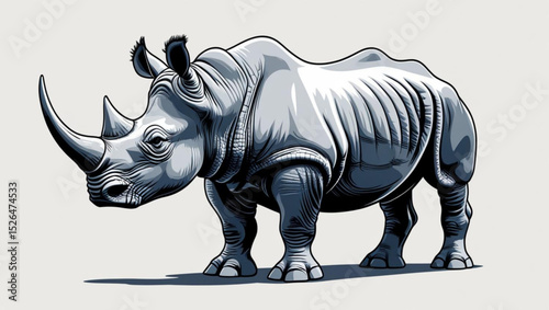 white rhino vector illustration