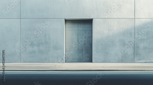 Minimalist urban wall and door on city street during daytime