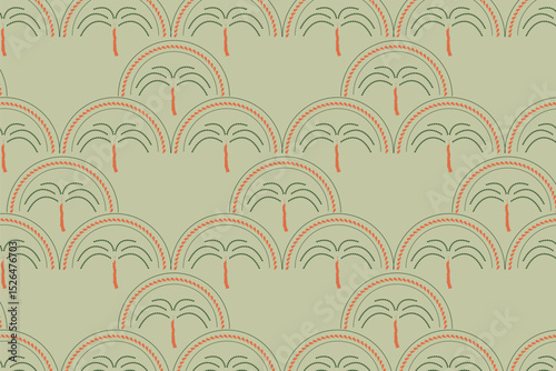 A nostalgic, vintage take on tropical tree using muted retro tones and aged textures. Evokes a timeless beach postcard vibe for stationery, wallpaper, and fashion.