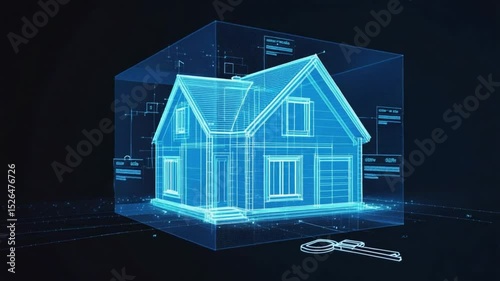 house on a black background