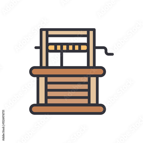Isolated Graphic Representation Of Traditional Water Well Structure