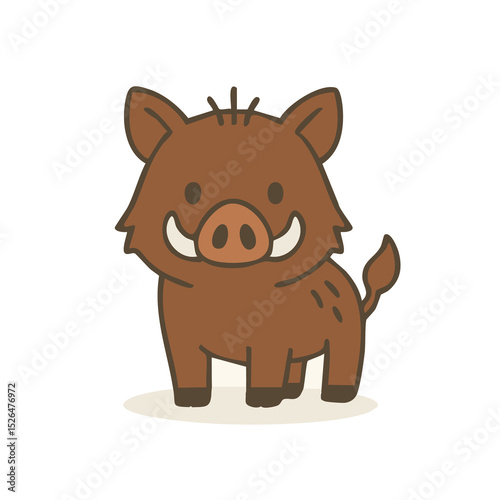A flat vector illustration of a wild boar with tusks.