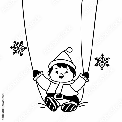 Vector cute Baby wearing christmasn costume