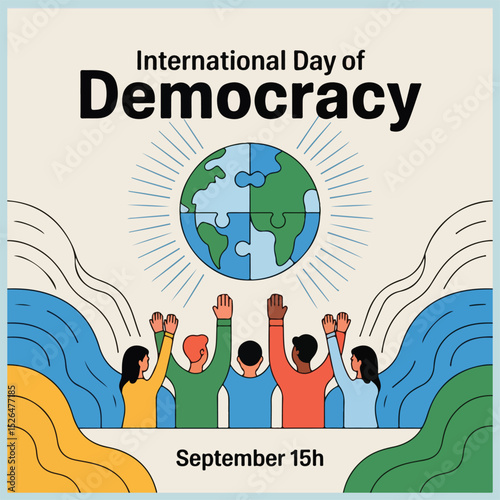 Celebrate voices, freedom, equality, and participation with bold International Day of Democracy design.