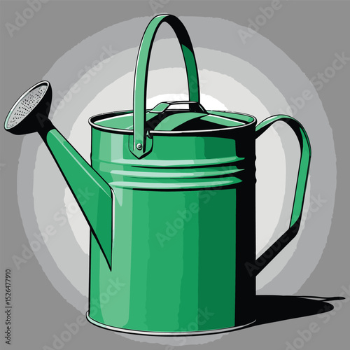 comic book style gardening watering can illustration