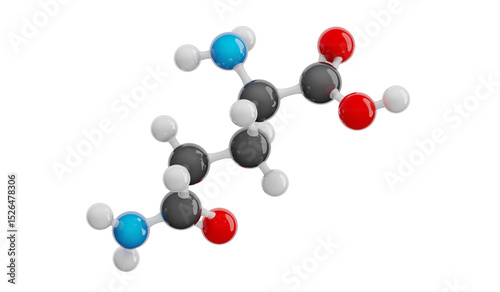 Foto Glutamine (Gln) molecule isolated on transparent background