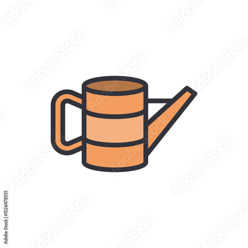 Stylized Illustration Of A Copper Colored Watering Can Icon