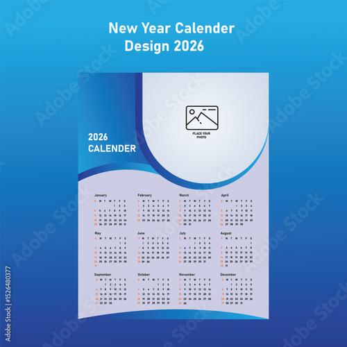 New Calender design 2026 template design desk wall calender12 month