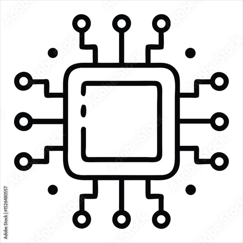 Microchip circuit board icon isolated on white background