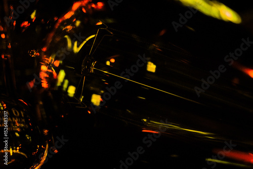 Macro image of edison light bulb in warm light
