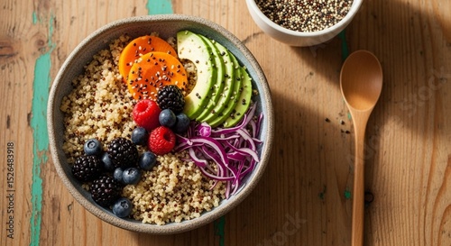 A bowl filled with a colorful healthy diet