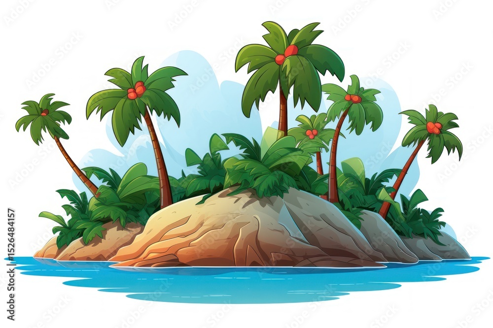 Obraz premium Tropical island with palm trees