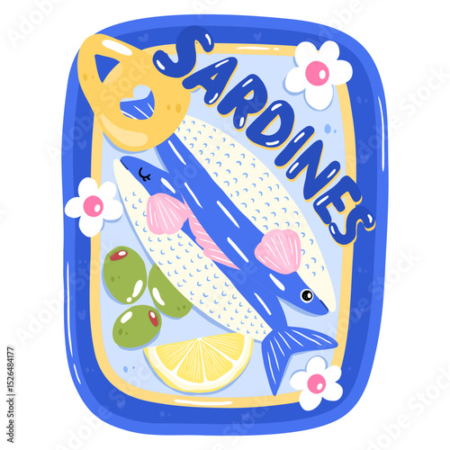 Sardines and Seafood is so cute 