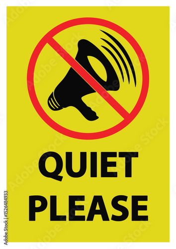 Quiet Zone Sign  Silence Required,  No Loud Noise or Announcements Allowed