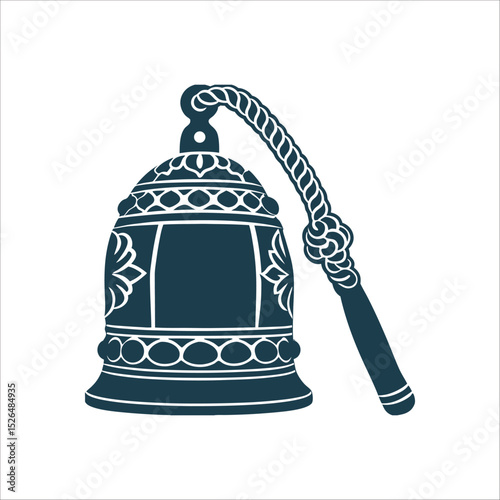 Korean Mudang Ritual Bell - Vector Illustration