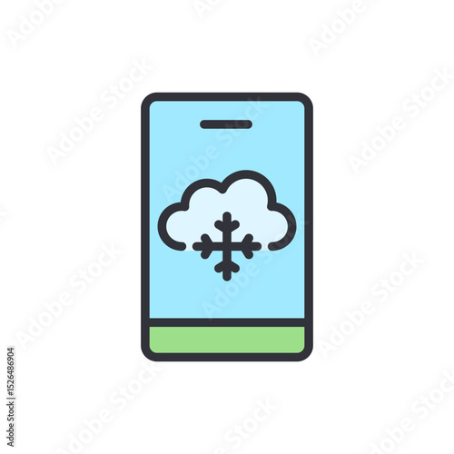 Winter Weather Application Displayed On Smart Phone Device Screen
