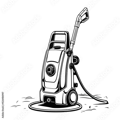 Pressure washer illustration on a transparent background