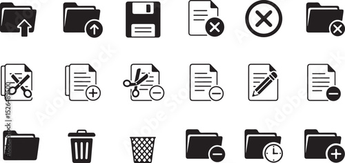File operations — open, save, close, copy, paste, cut, rename, delete, duplicate, archive.