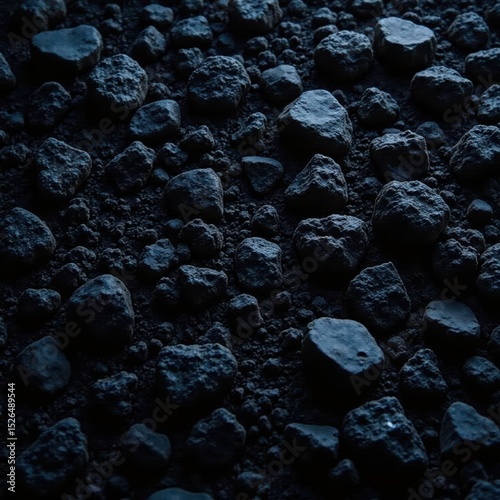 Rough black coal, close-up texture Ideal for industrial design , mineral, material, graphic