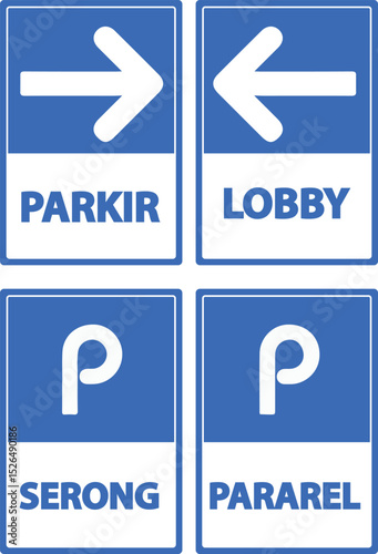 Parking & Lobby Directional Signage Clear Wayfinding Symbols for Easy Navigation