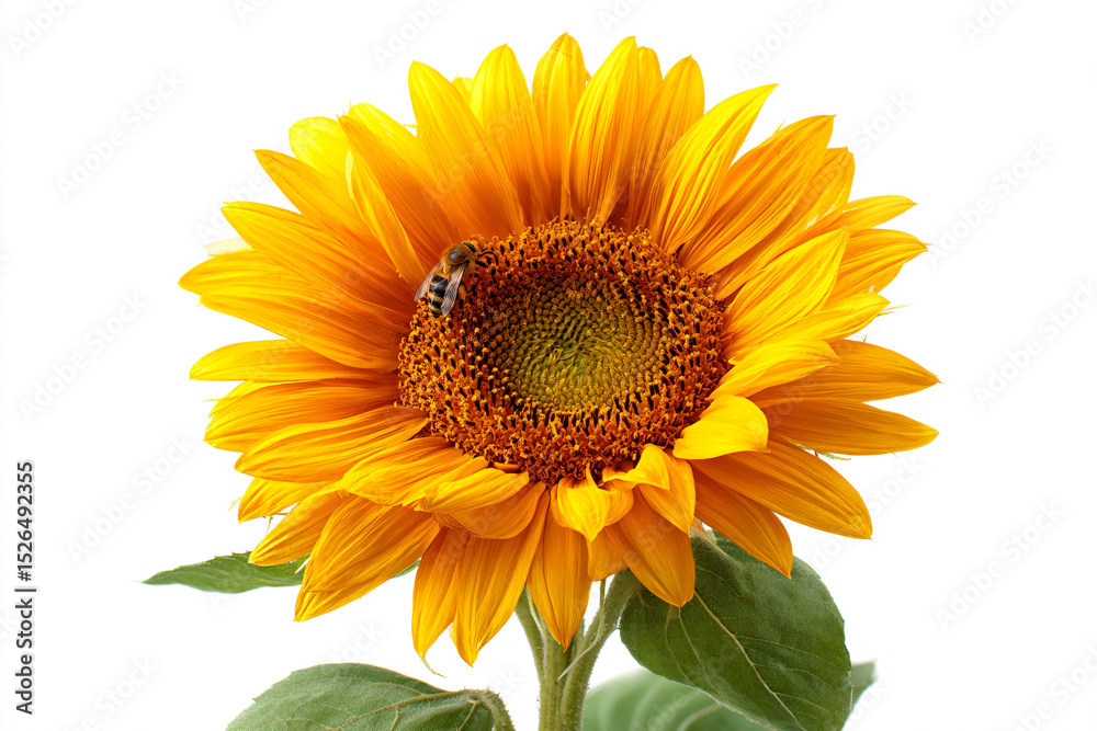 Obraz premium a sunflower with a bee on it