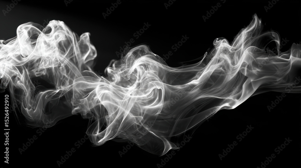 Fototapeta premium Swirling steam patterns on dark background create abstract and captivating visual
