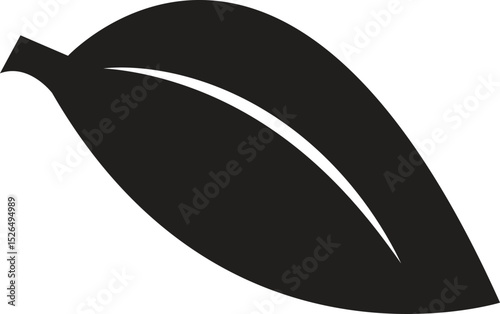 Minimal Leaf Silhouette Vector in Black Graphic Style