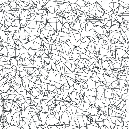 Art in the form of tangled wire, threads, lines or fishing line.
