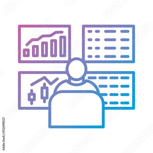 Trader - Financial Strategy Outline Illustration