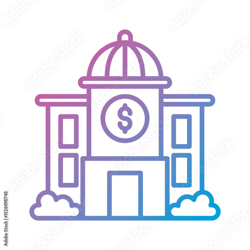 Financial Institution - Financial Strategy Outline Illustration