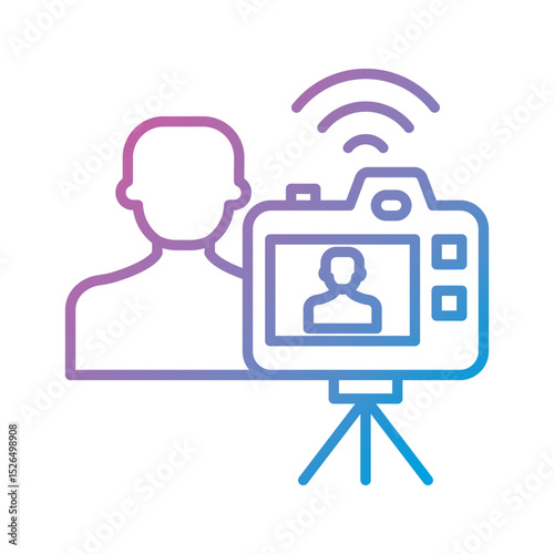 Live Streaming - Financial Strategy Outline Illustration