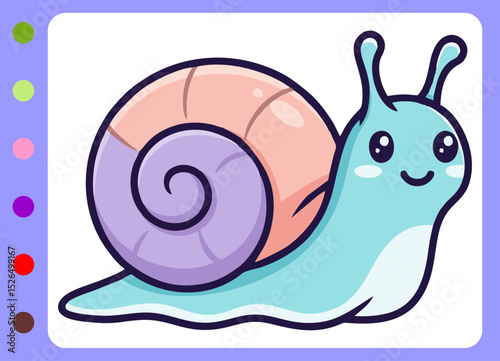 Cute little snail  cartoon illustration.cartoon snail  vector illustration