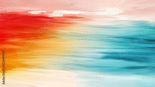 Abstract Painting with Warm and Cool Color Hues