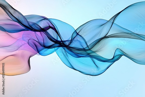 Abstract Pastel Wave Forms Blue Pink Purple Digital Art