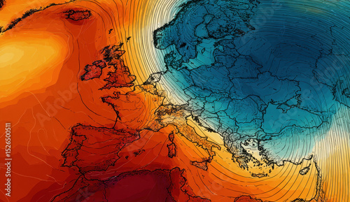 Extreme temperatures are sweeping across Europe, illustrating the ongoing heat wave. The weather map shows affected areas experiencing intense summer heat, raising concerns for public health