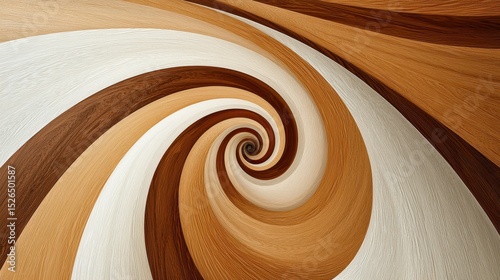 Abstract Swirling Beige Brown White Spiral Pattern Texture Background
