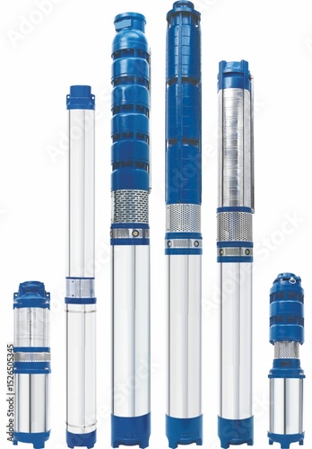 Set pumps with float. Submersible borehole supplying clean water great depth house, watering garden. Wells. Automatic water supply station. Homes, country village, cottage.