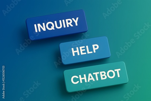 Captivating the essence of artificial intelligence support, illustrated by three inviting buttons labeled 