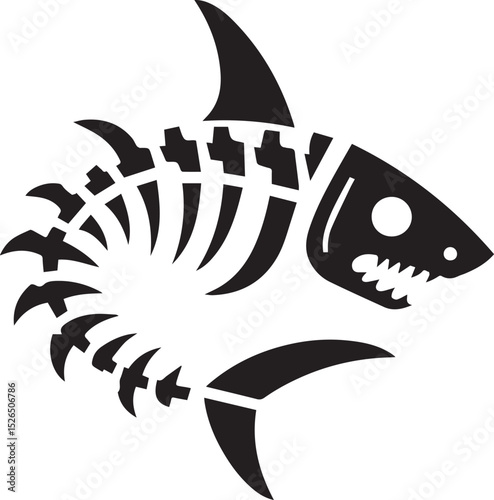 Shark Skeleton Illustration A Fierce Vector Graphic Design