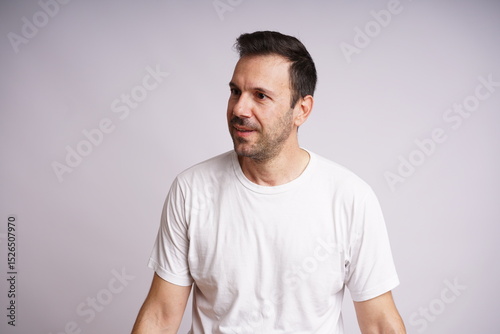 Male Model Showing Different Emotions on White Studio Background