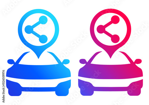 carsharing service icon logo, car sharing icon