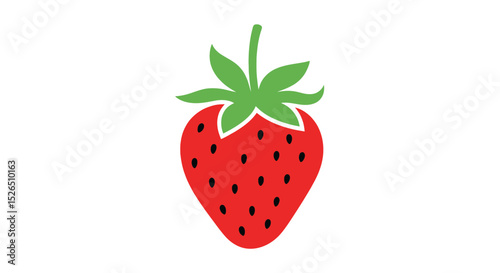 Simple vector of a strawberry on transparent background