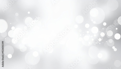 Bright abstract white and gray bokeh lights background with motion blur