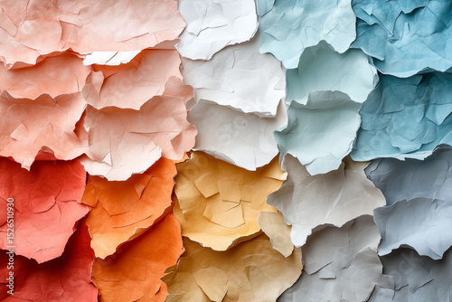 Abstract Torn Textured Paper Artwork in Inclusive Skin Tone Shades Representing Diversity, Identity, and Human Unity Through Layered Visual Expression