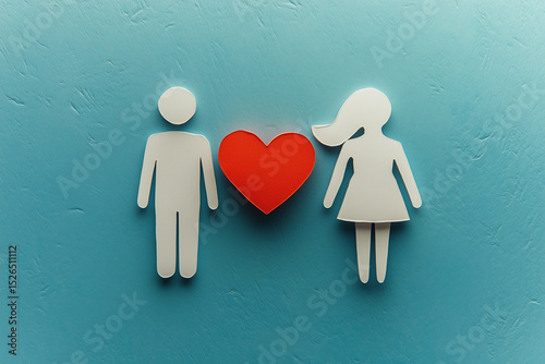 Felt Couple Holding a Heart Symbolizing Love, Emotional Support, and Mental Health Awareness in a Soft and Uplifting Visual
